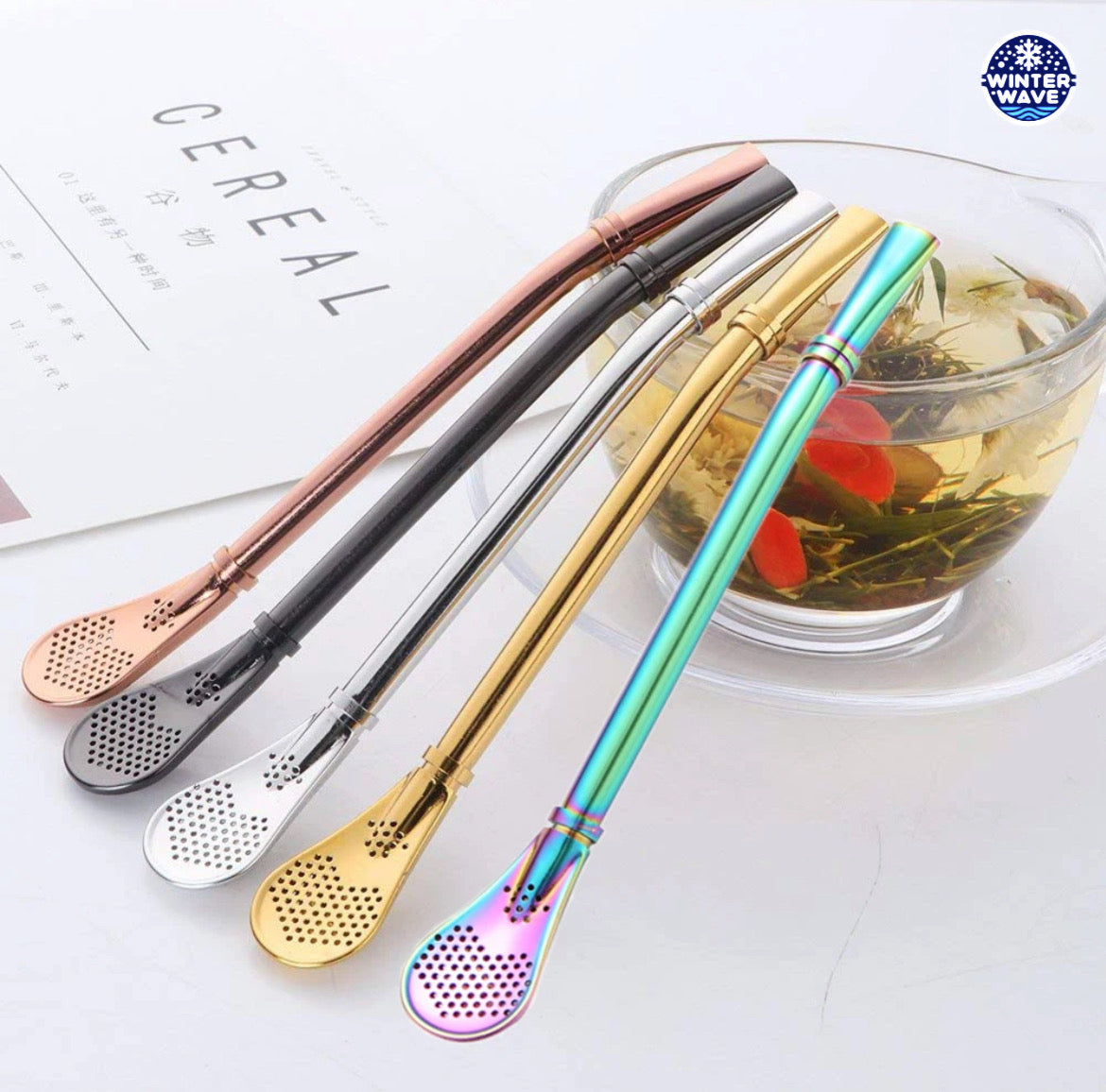 Stainless Steel Spoon Straws 100 PCS